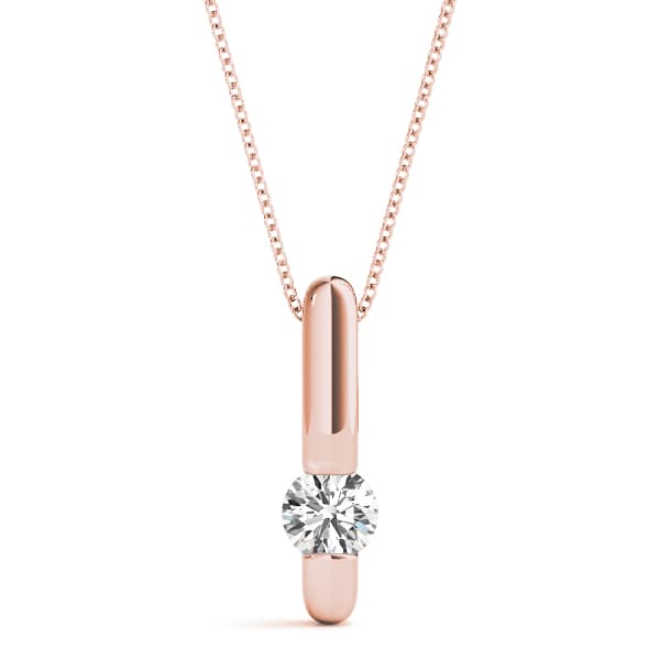Solitaire Pendants (3/8 ct. tw.), Front view in rose gold