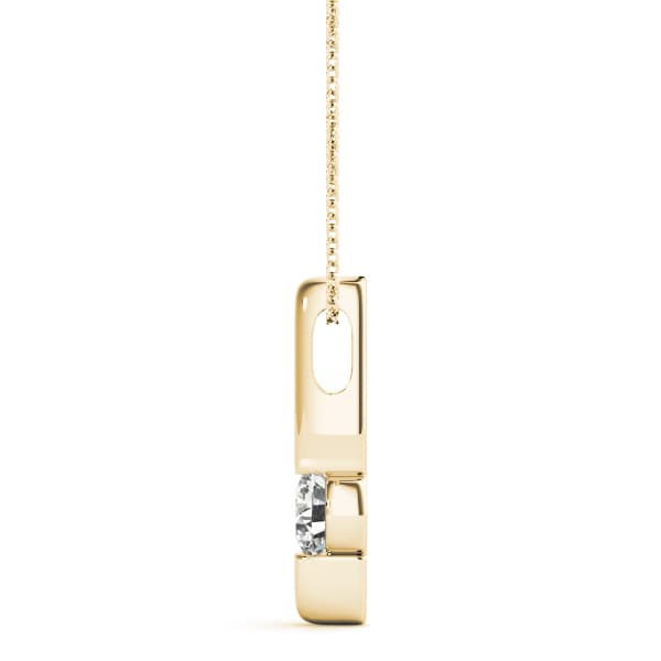 Solitaire Pendants (1/2 ct. tw.), Side view in yellow gold