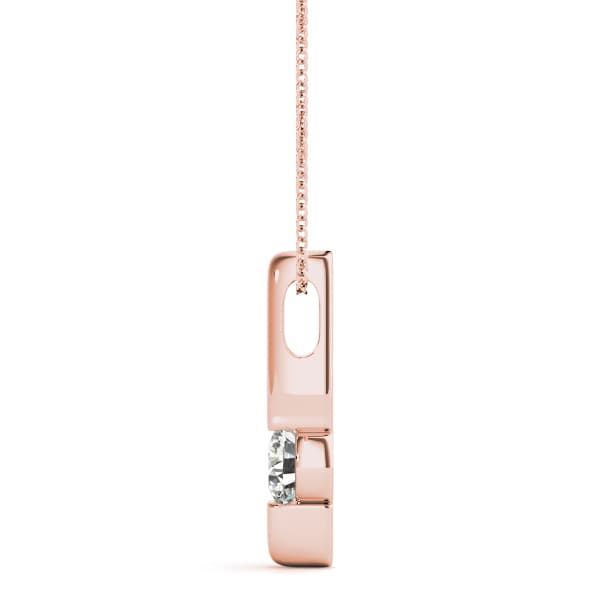Solitaire Pendants (3/8 ct. tw.), Side view in rose gold