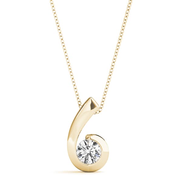 Solitaire Pendant (1/4 ct. tw.), Front view in yellow gold