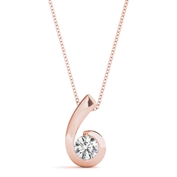 Solitaire Pendant (1/4 ct. tw.), Front view in rose gold