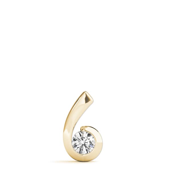 Solitaire Pendant (1/4 ct. tw.), On hand view in yellow gold