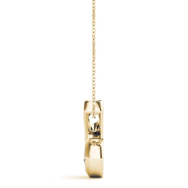 Solitaire Pendant (1/4 ct. tw.), Side view in yellow gold