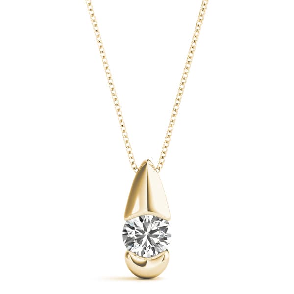 Solitaire Pendant (1/2 ct. tw.), Front view in yellow gold