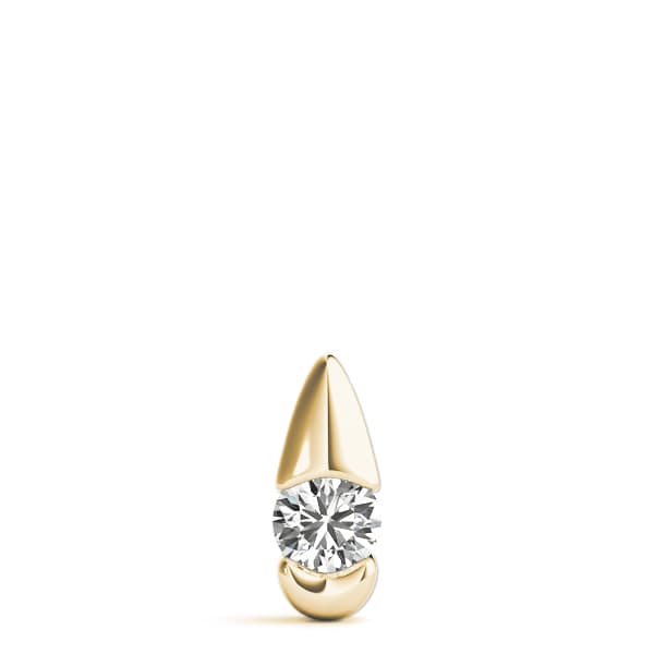 Solitaire Pendant (1/2 ct. tw.), On hand view in yellow gold