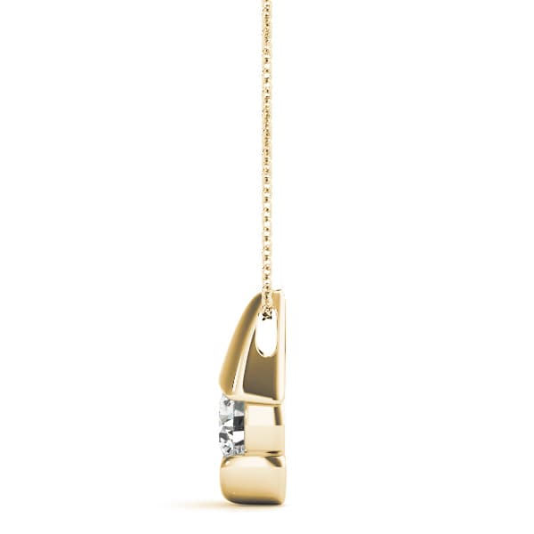 Solitaire Pendant (1/2 ct. tw.), Side view in yellow gold