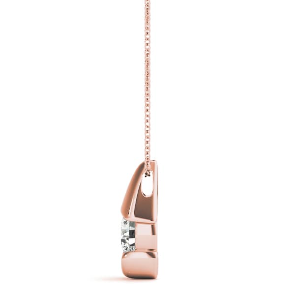 Solitaire Pendant (1/4 ct. tw.), Side view in rose gold