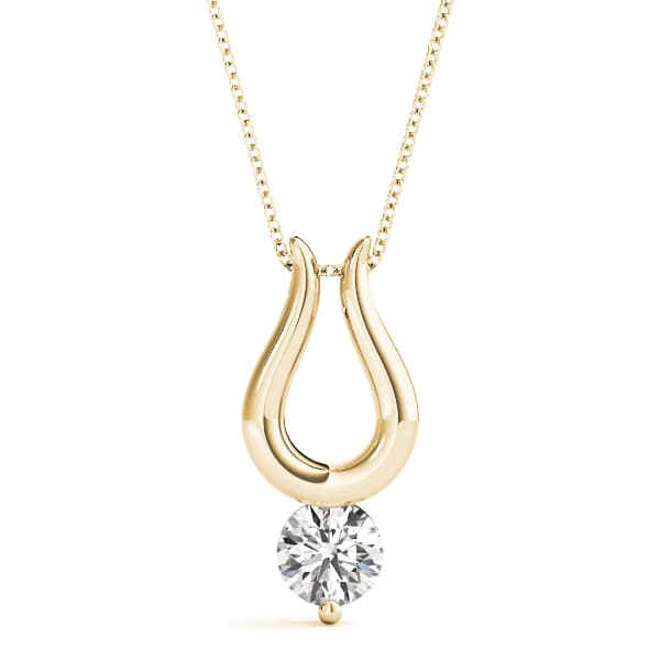 Solitaire Pendant (1/4 ct. tw.), Front view in yellow gold