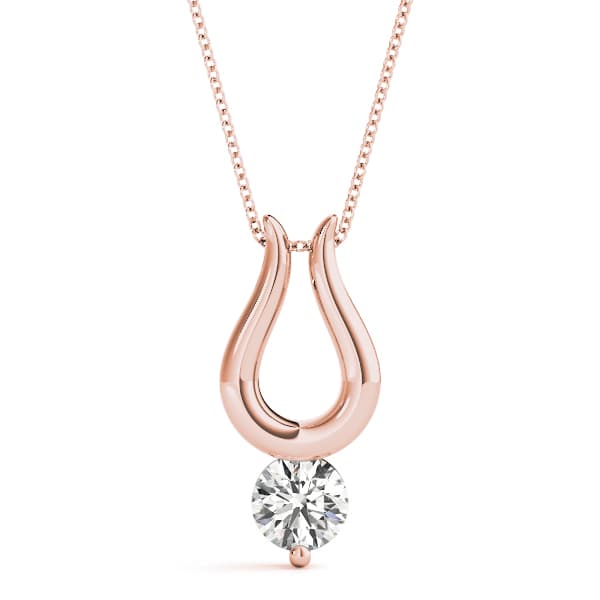 Solitaire Pendant (1/4 ct. tw.), Front view in rose gold