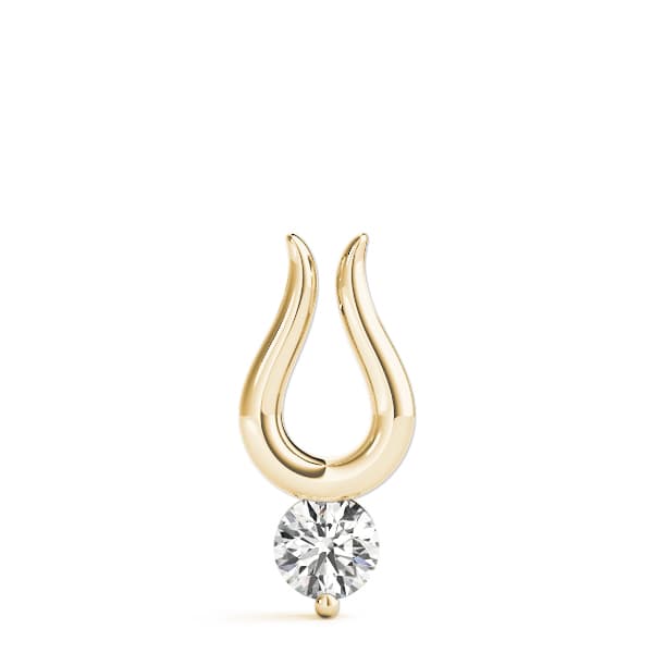 Solitaire Pendant (1/4 ct. tw.), On hand view in yellow gold