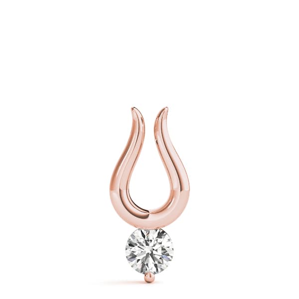 Solitaire Pendant (1/4 ct. tw.), On hand view in rose gold