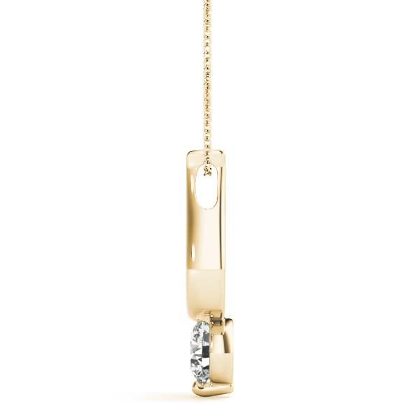 Solitaire Pendant (1/4 ct. tw.), Side view in yellow gold