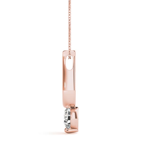 Solitaire Pendant (1/4 ct. tw.), Side view in rose gold