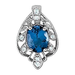 Pendants Color Oval — White Gold