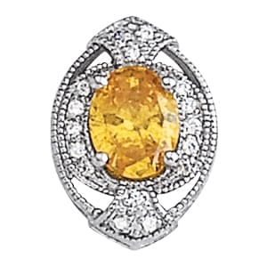 Pendants Color Oval — White Gold