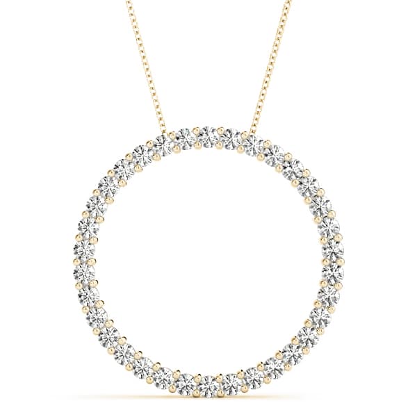Circle Shaped Pendant (1/2 ct. tw.), Front view in yellow gold