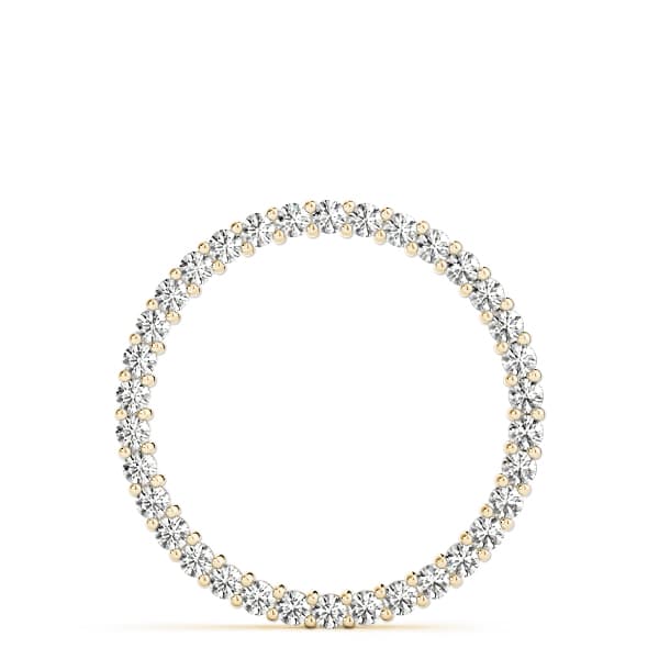 Circle Shaped Pendant (1/2 ct. tw.), On hand view in yellow gold