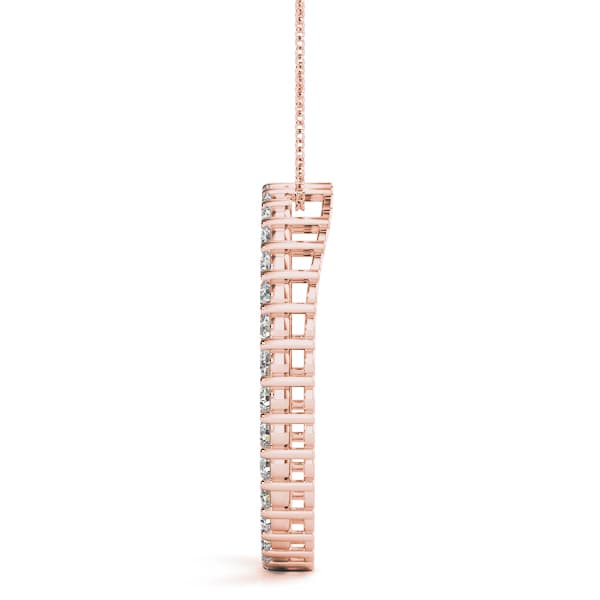 Circle Shaped Pendant (2.97 ct. tw.), Side view in rose gold