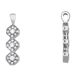Pendants 3 Stone — White Gold