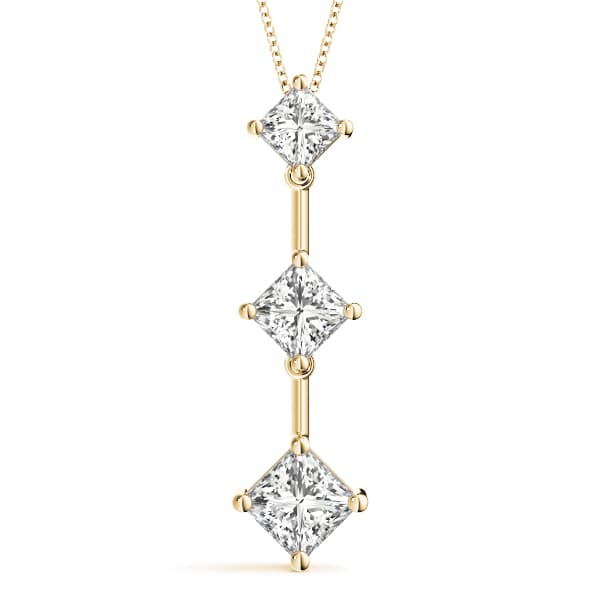3 Stone Pendant (2 3/8 ct. tw.), Front view in yellow gold