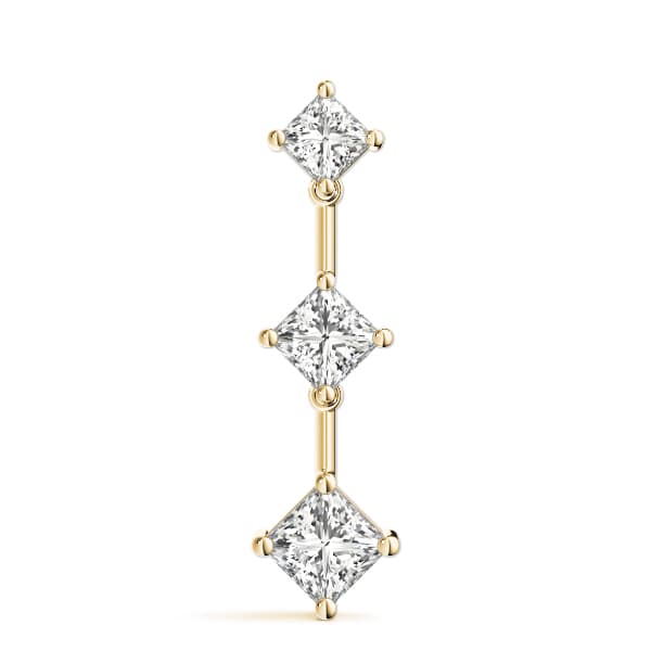 3 Stone Pendant (2 3/8 ct. tw.), On hand view in yellow gold