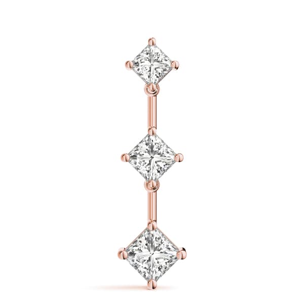3 Stone Pendant (2/3 ct. tw.), On hand view in rose gold
