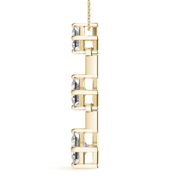 3 Stone Pendant (2 3/8 ct. tw.), Side view in yellow gold