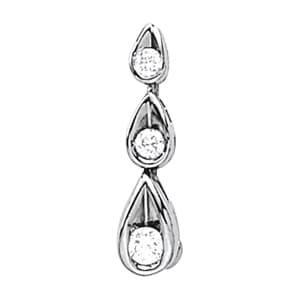 Pendants 3 Stone — White Gold