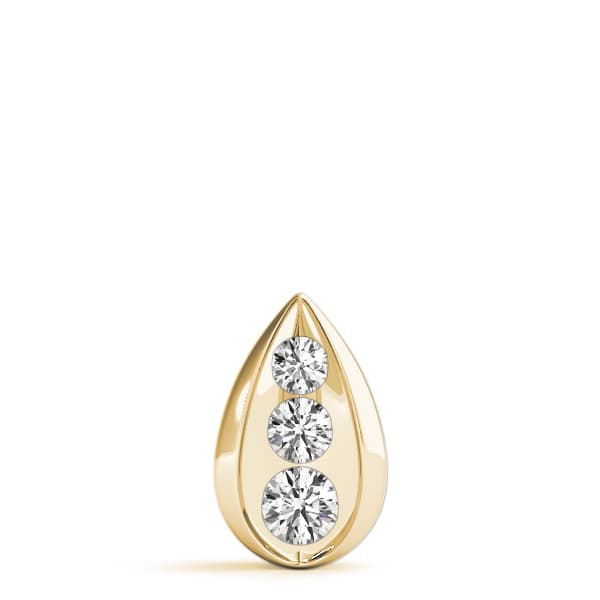 3 Stone Pendant (1 ct. tw.), On hand view in yellow gold