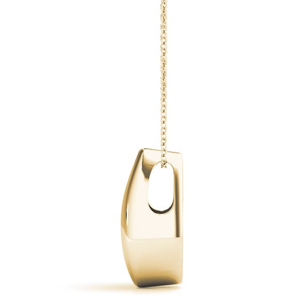 3 Stone Pendant (1 ct. tw.), Side view in yellow gold