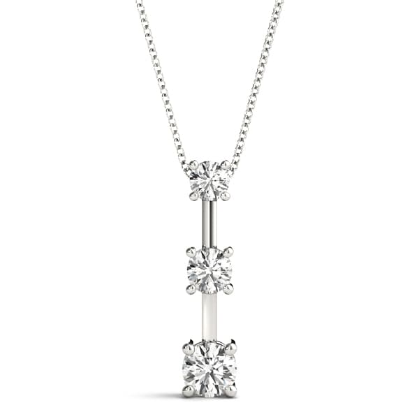 3-Stone Drop Pendants — 1 CT — View 1