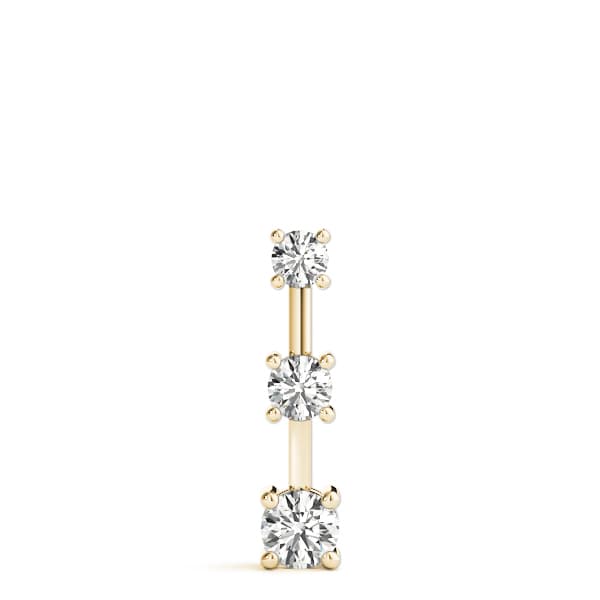 3-Stone Drop Pendants (1/4 ct. tw.), On hand view in yellow gold