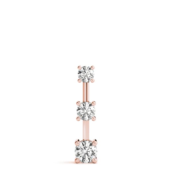 3-Stone Drop Pendants (1/2 ct. tw.), On hand view in rose gold
