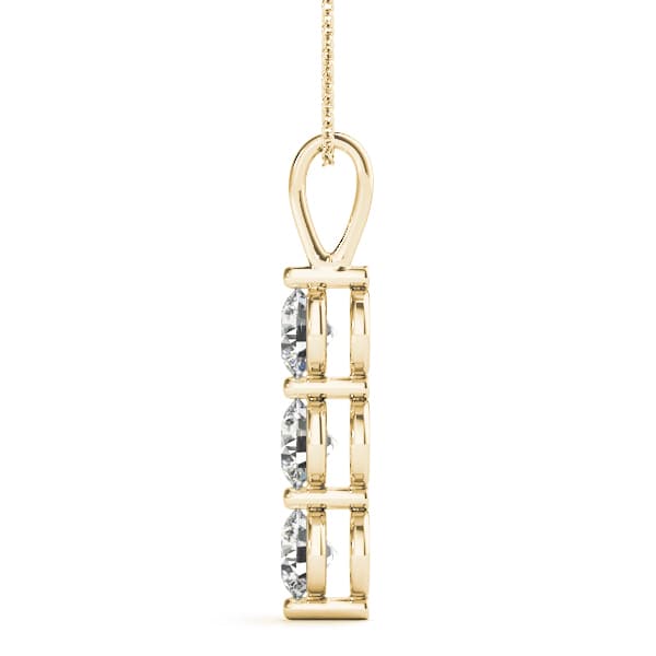 3-Stone Drop Pendant (0.99 ct. tw.), Side view in yellow gold