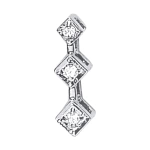 Pendants 3 Stone — White Gold