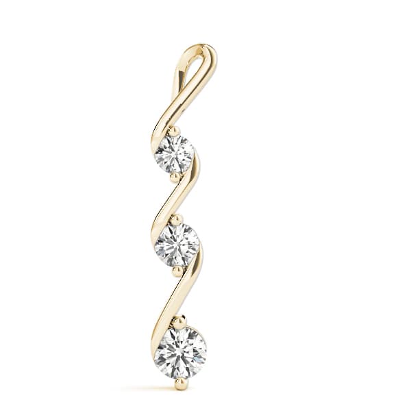 3 Stone Pendant (1/4 ct. tw.), On hand view in yellow gold