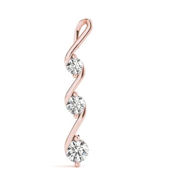 3 Stone Pendant (1/2 ct. tw.), On hand view in rose gold