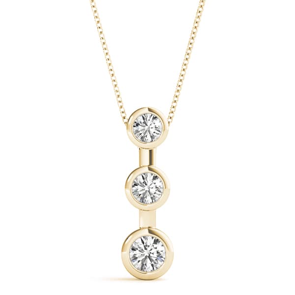 3 Stone Pendant (1/4 ct. tw.), Front view in yellow gold