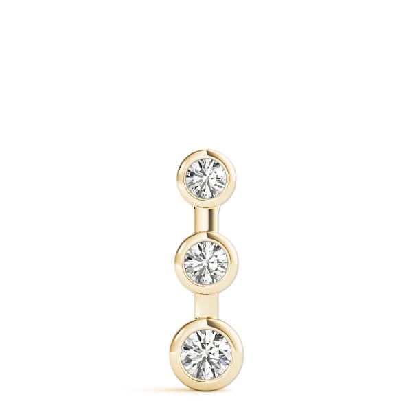 3 Stone Pendant (1/4 ct. tw.), On hand view in yellow gold