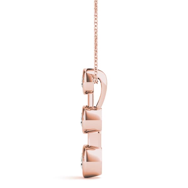 3 Stone Pendant (1/2 ct. tw.), Side view in rose gold