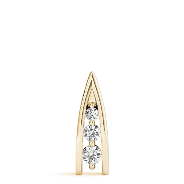 3 Stone Pendant (0.45 ct. tw.), On hand view in yellow gold