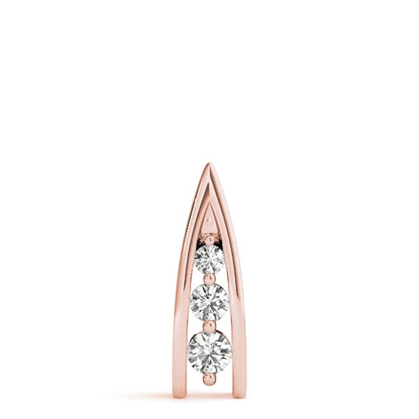 3 Stone Pendant (1/3 ct. tw.), On hand view in rose gold