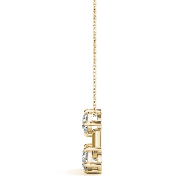 3 Stone Pendant (0.48 ct. tw.), Side view in yellow gold