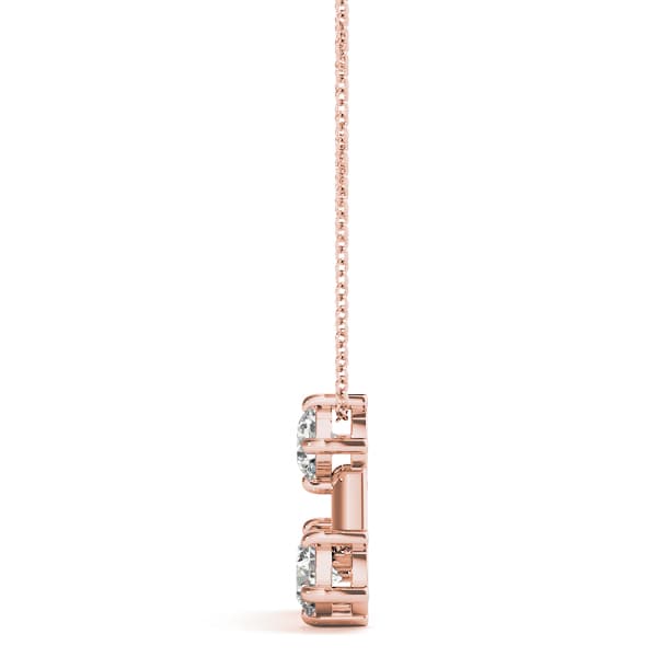 3 Stone Pendant (0.99 ct. tw.), Side view in rose gold
