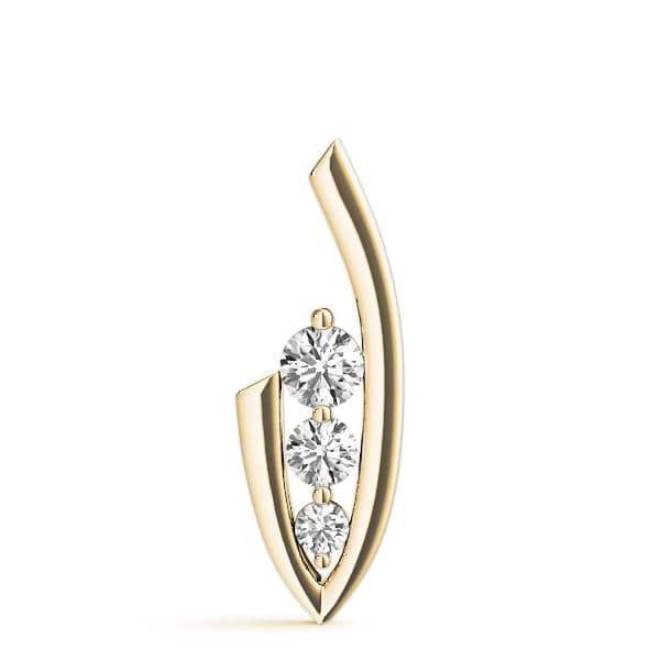 3 Stone Pendant (1/4 ct. tw.), On hand view in yellow gold