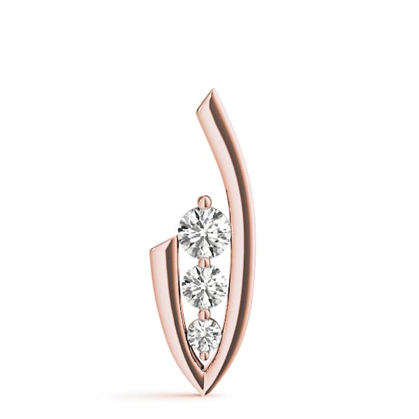 3 Stone Pendant (1/2 ct. tw.), On hand view in rose gold