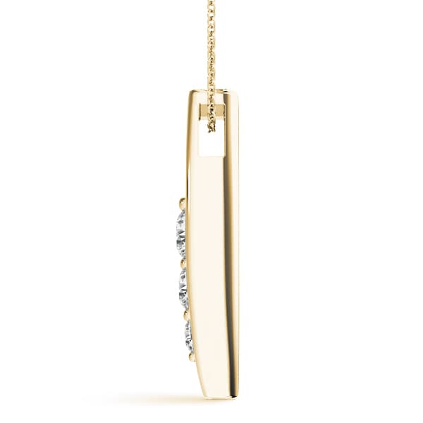 3 Stone Pendant (1/4 ct. tw.), Side view in yellow gold