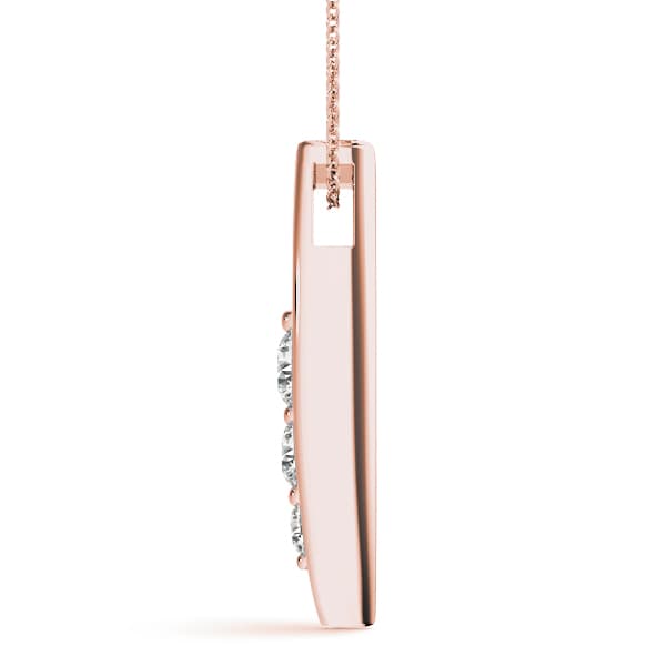 3 Stone Pendant (1/2 ct. tw.), Side view in rose gold