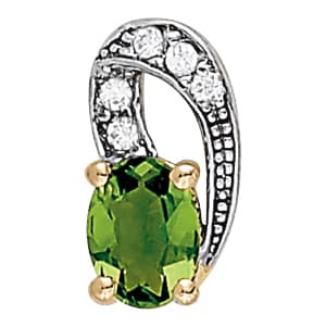 Pendants Color Oval — White Gold