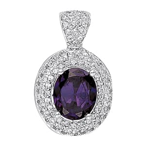 Pendants Color Oval — White Gold